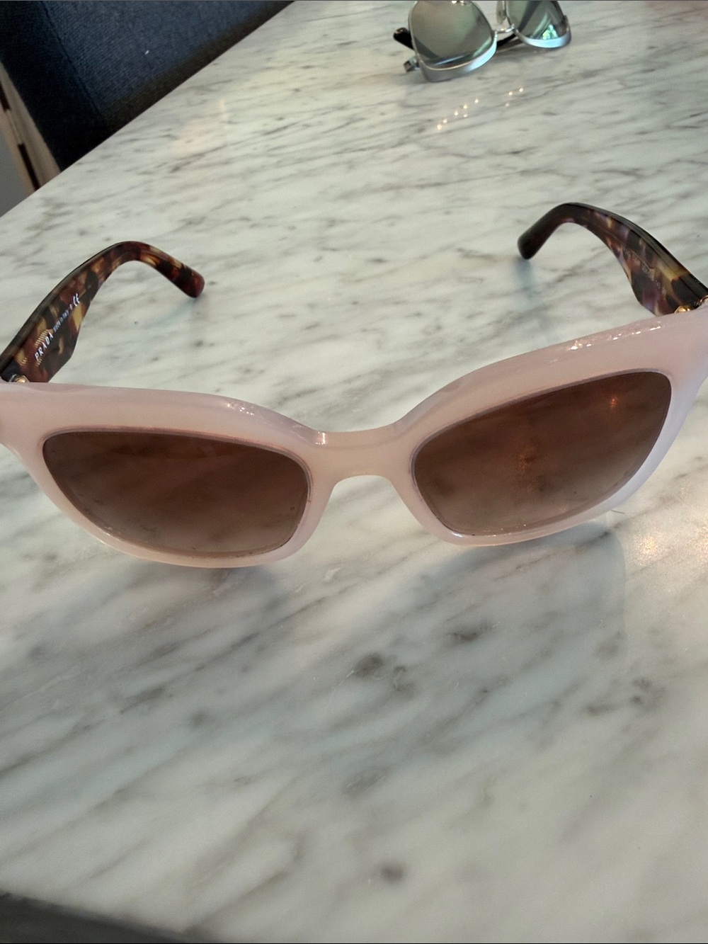 Prada Light Pink Cat-Eye Sunglasses with Brown Gradient Lenses - Picture 5 of 6